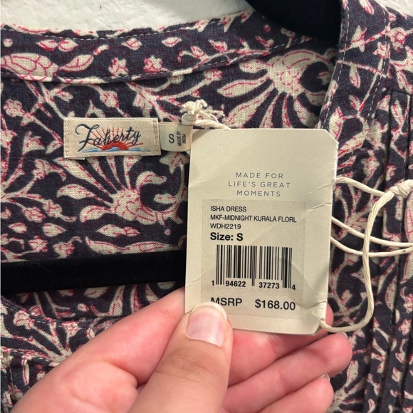 NWT Faherty Isha Pintucked Button Front Dress, size S - Picture 4 of 8